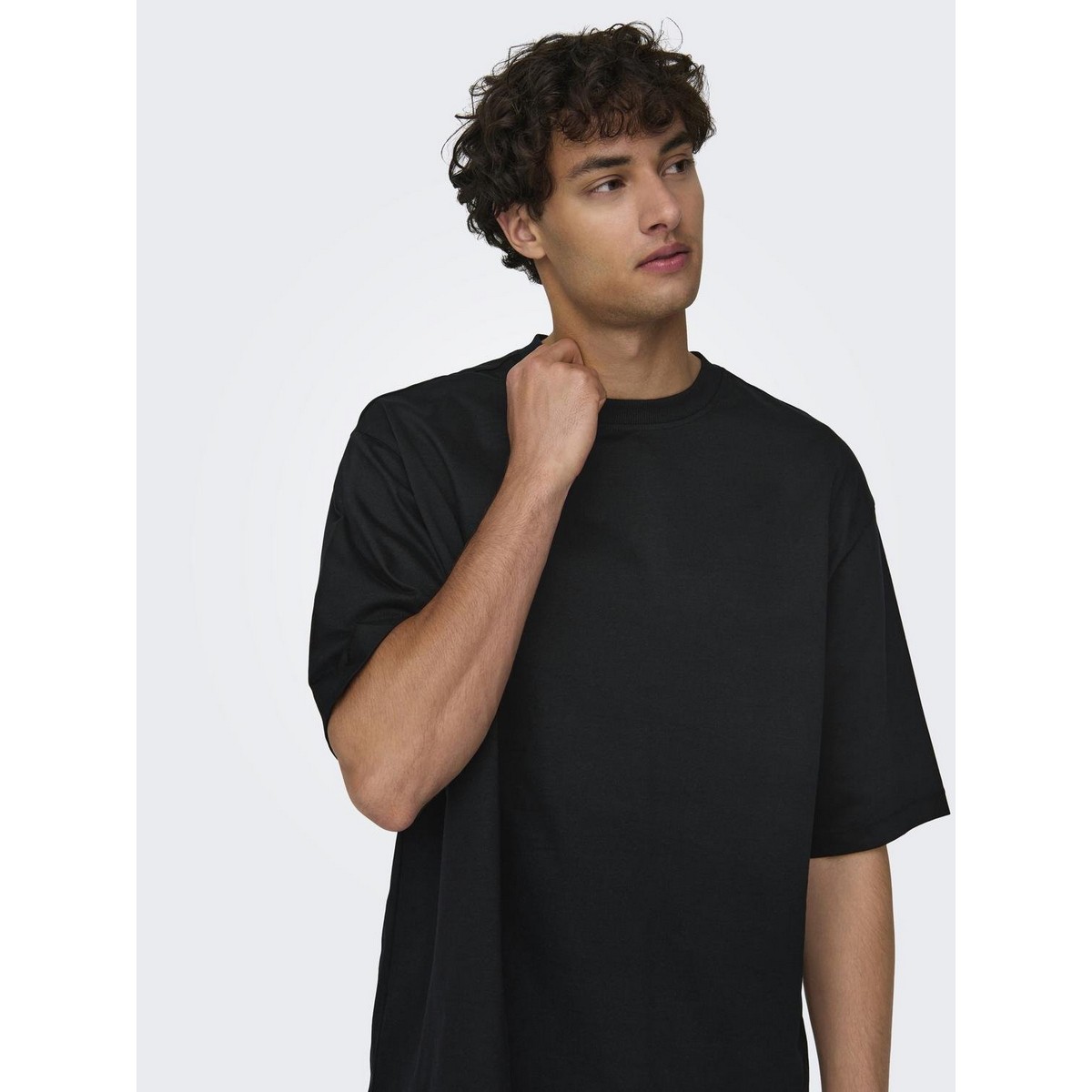 ONLY & SONS OVERSIZE FIT ROUND NECK T-SHIRT 22027787 BLACK - Μαύρο - XL